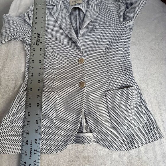 Circolo 1901 Womens Two-Button Blazer Jacket Textured Cotton Blend Stretch Black - Picture 9 of 11